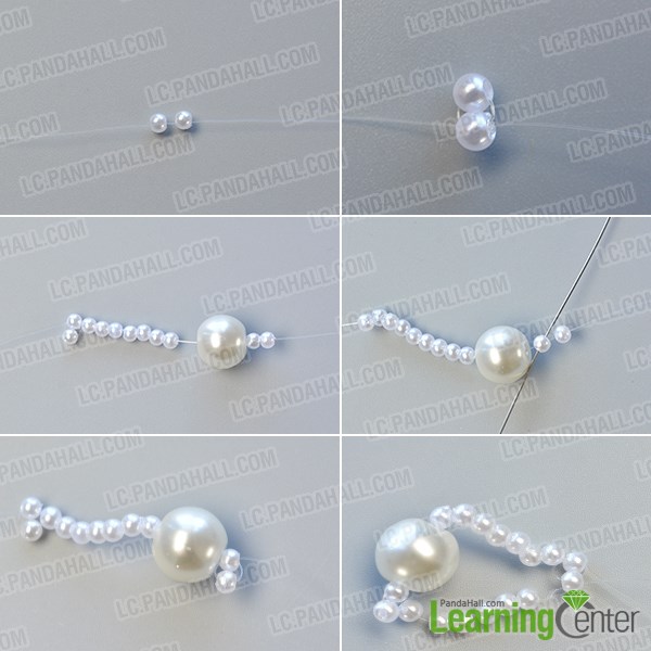 Step 1: Make the pearl beaded patterns for this bead chain necklace