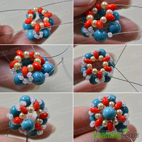 make the second part of the leather cord and seed bead flower bracelet