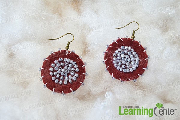 finished seed bead dangle earrings in ethnic style