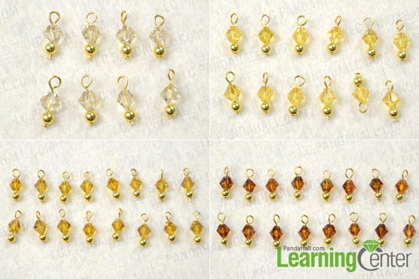 Make four kinds of bead dangles for crystal cluster earrings