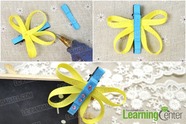 finish making the cute butterfly ribbon hair clip
