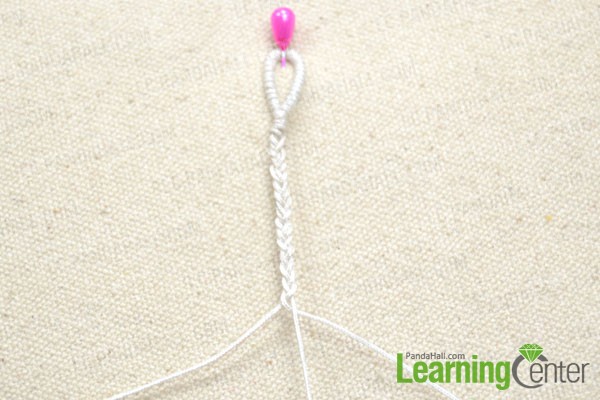 Start to braid with the 3 cord strands