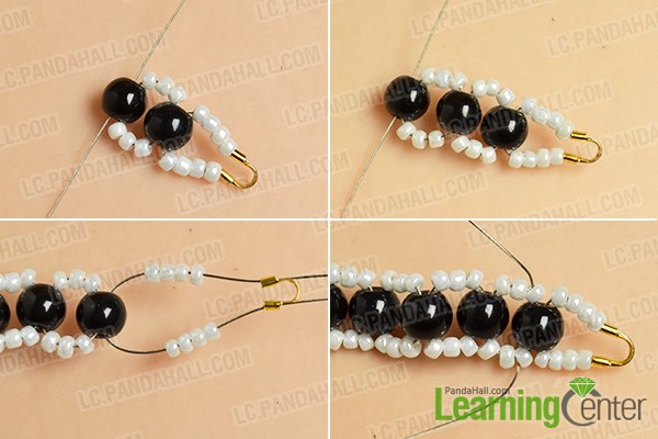 make the second part of the white seed beads bracelet