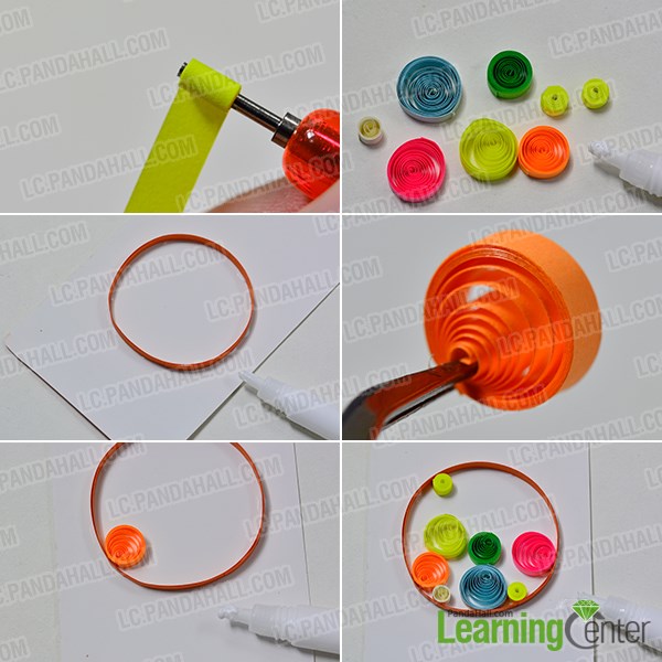 make the colorful quilling paper ball