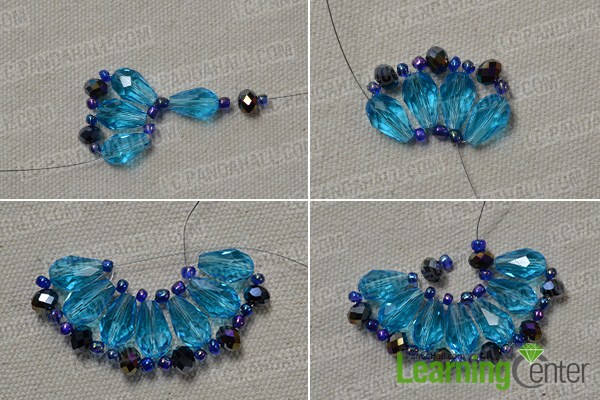 make the first bead flower for the blue charm necklace2