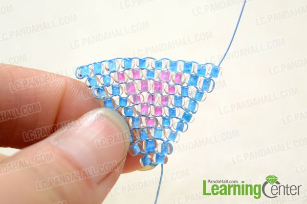make the rest rows in the increasing brick stitch pattern