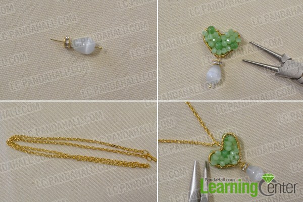 How to Make a Beaded Heart Shaped Pendant Necklace (3)