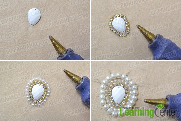 make the middle bead pattern of the bridal comb headpiece