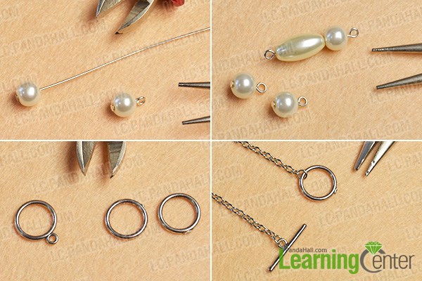 make the first part of the beaded pendant chain necklace