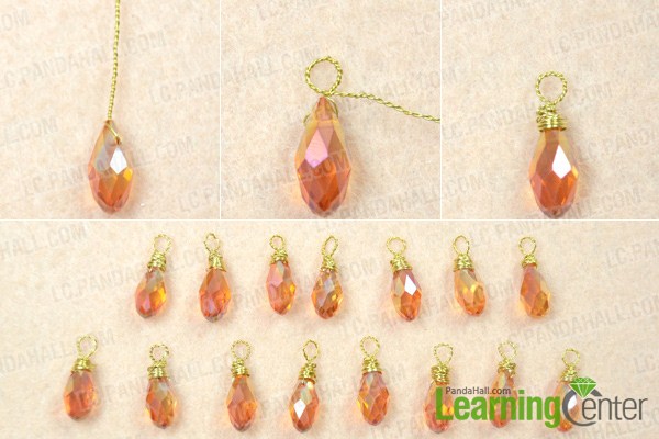  Make drop bead dangles for orange bead necklace