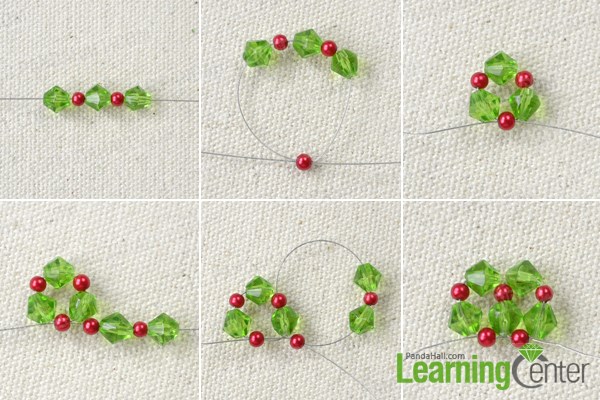 Make the wreath for the beaded Christmas decorations