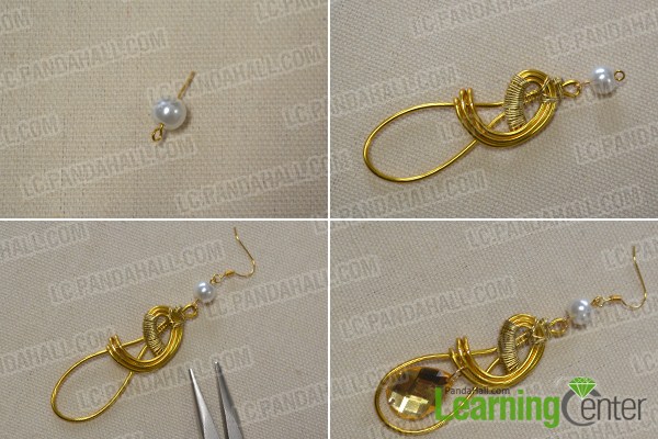  Add accessories to the gold drop earrings