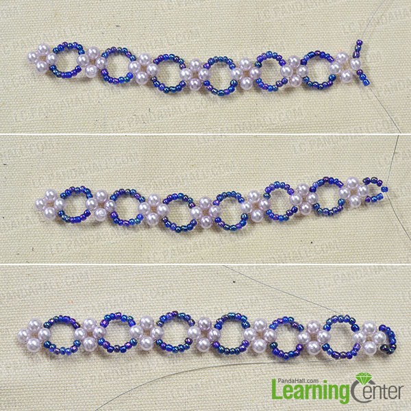 make the inner part of the purple flower bracelet3