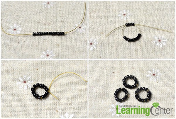 make beaded circles of the earrings