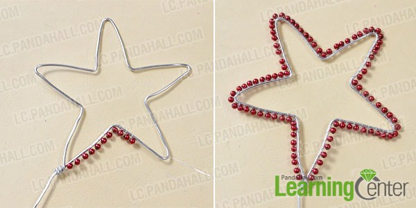 add pearl beads for the star magic wand