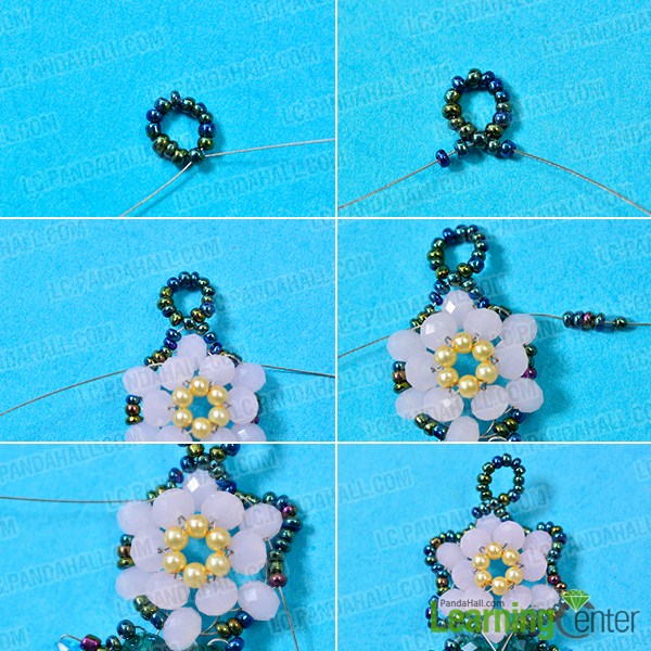 make the rest part of the rose flower glass bead bracelet