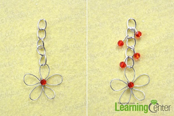 Make the dangles for the wire wrapped flower shaped earrings tutorial