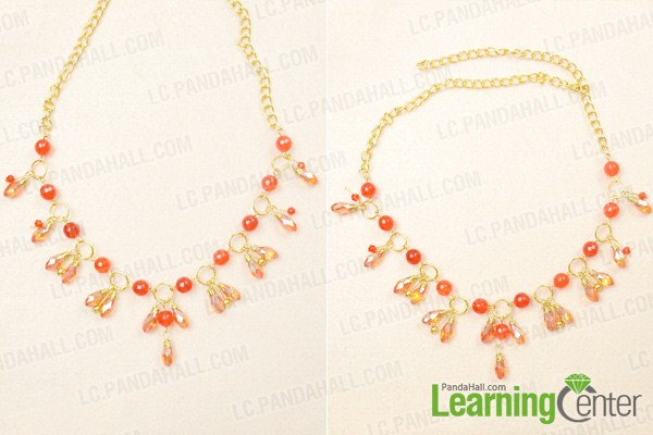 Make integrated bead and chain necklace