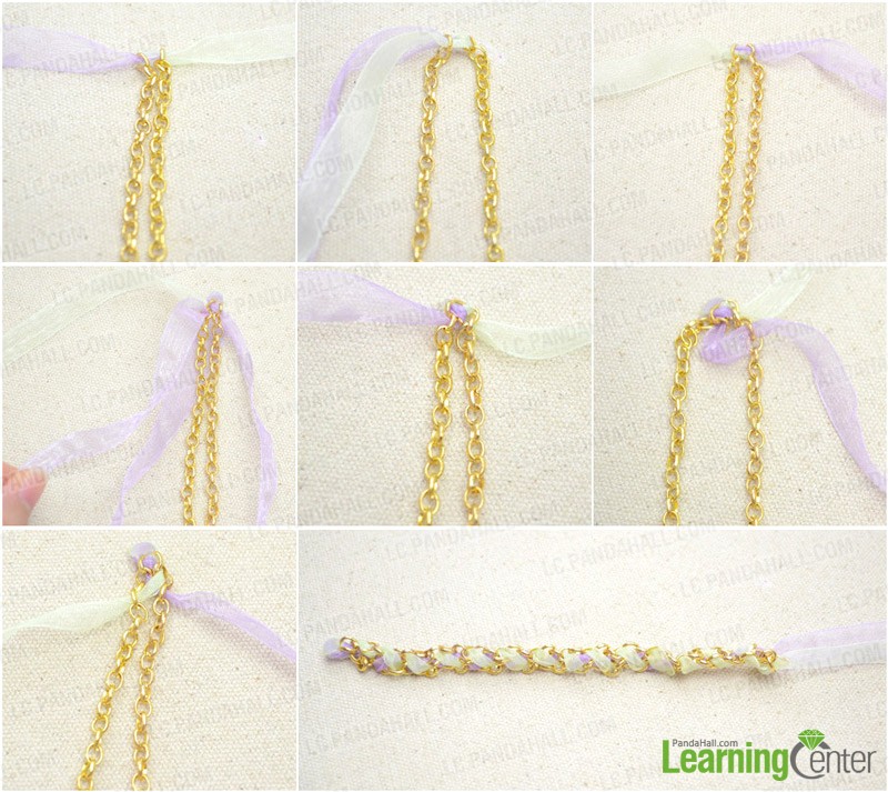 Step 2: Braid ribbons with chain