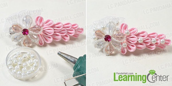 make the rest part of the pink ribbon flower hair barrette