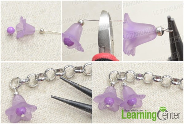 Step 1: Make violet flower charms