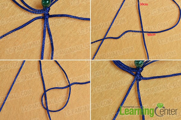 Make the second part of the ethnic braided friendship bracelet