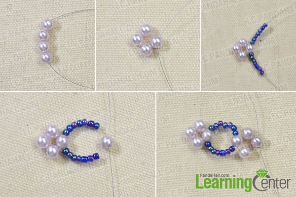 make the inner part of the purple flower bracelet1