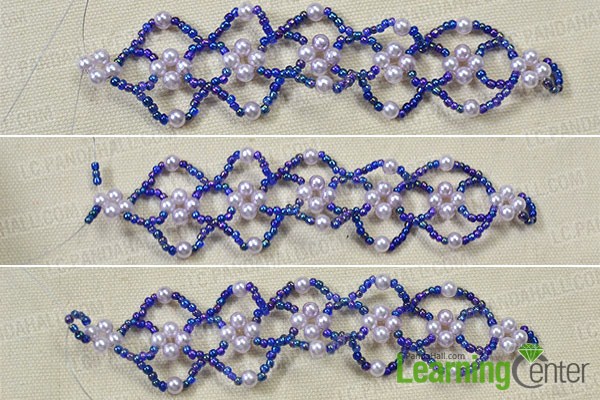 make the out part of the purple flower bracelet