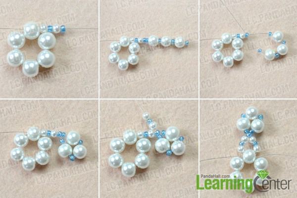  Make the petals for the beaded snowflake ornament
