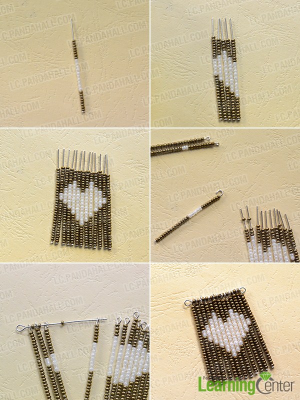 make the first part of the seed bead tassel earrings