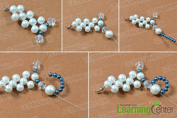 make the first part of the blue flower pearl necklace