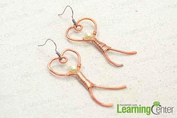 The final wire wrapped earrings look like
