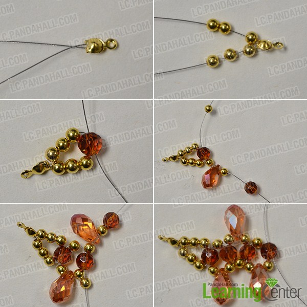 make basic pattern for the orange beaded choker necklace