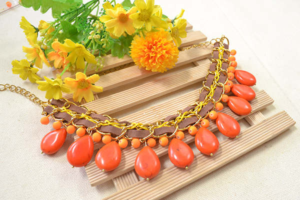 How to Make a Beaded Leather Cord Statement Necklace with Clasp