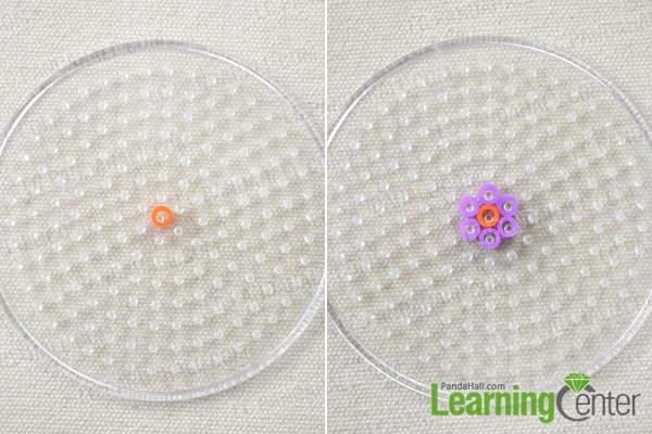 Make the hama bead flowers for the bracelet patterns