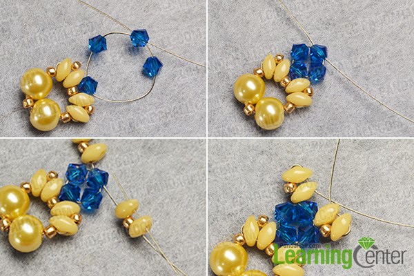 Finish the blue bead pattern and start the second basic yellow bead pattern