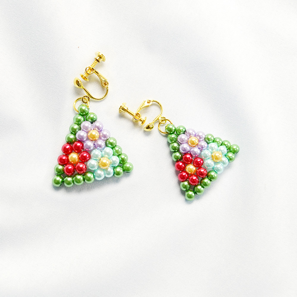 Finish the colorful beaded dangle earrings