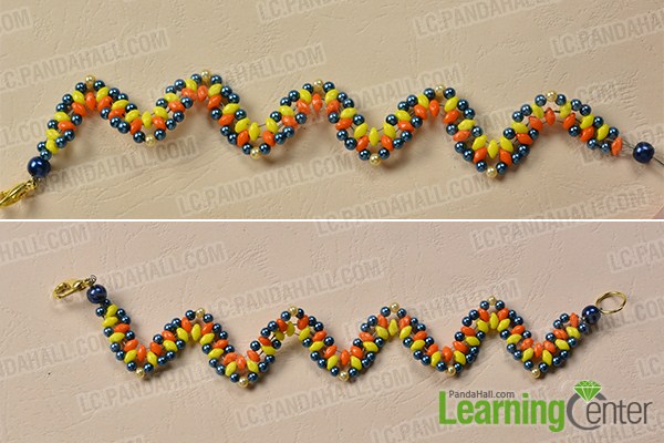 make the rest part of the colored seed bead wave bracelet