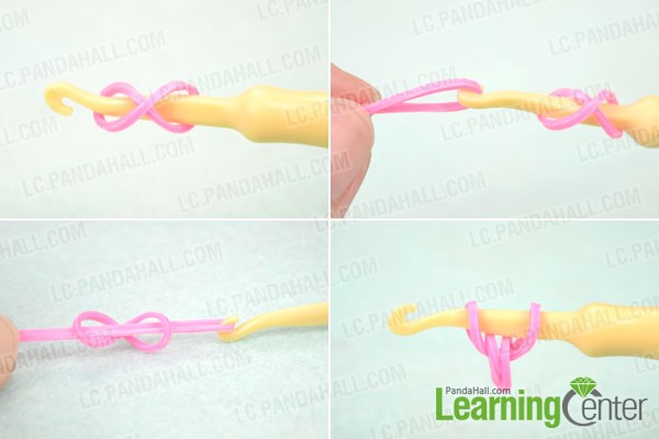 Make the band chain for the rubber band loom necklace