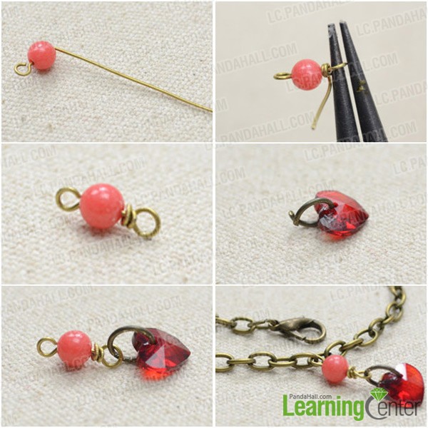 Step 2: Add bead dangles to chain bracelet