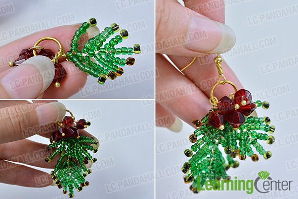 Make the rest part of the green seed beaded earrings  
