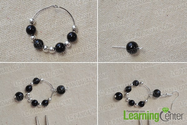 make a pair of black hoop earrings