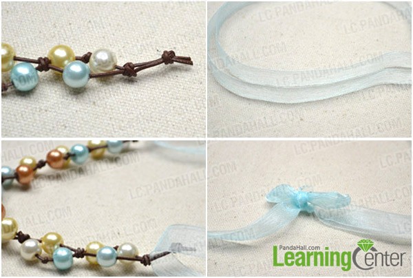 Step 2: Attach ribbon to bead pattern