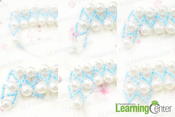 String beads for the pearl wedding cuff bracelet