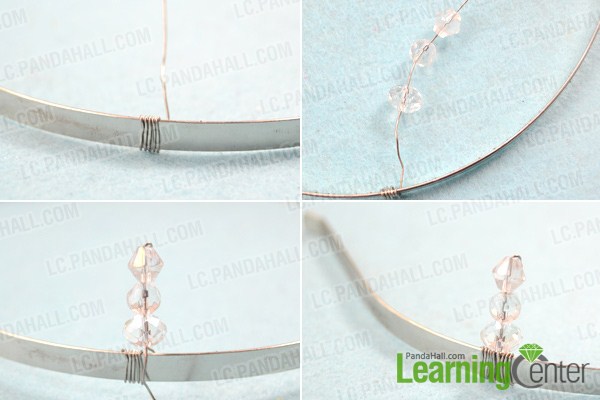 Instruction on making pearl and crystal hair accessories