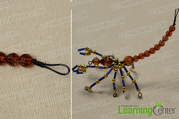 make the body of the bead scorpion ornament