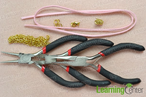 Materials needed in DIY woven chain bracelet