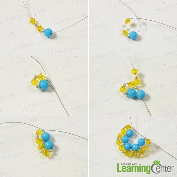 make the first part of the handmade beaded flower ring