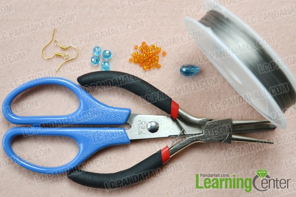 Materials needed on how to make beaded earrings tutorial