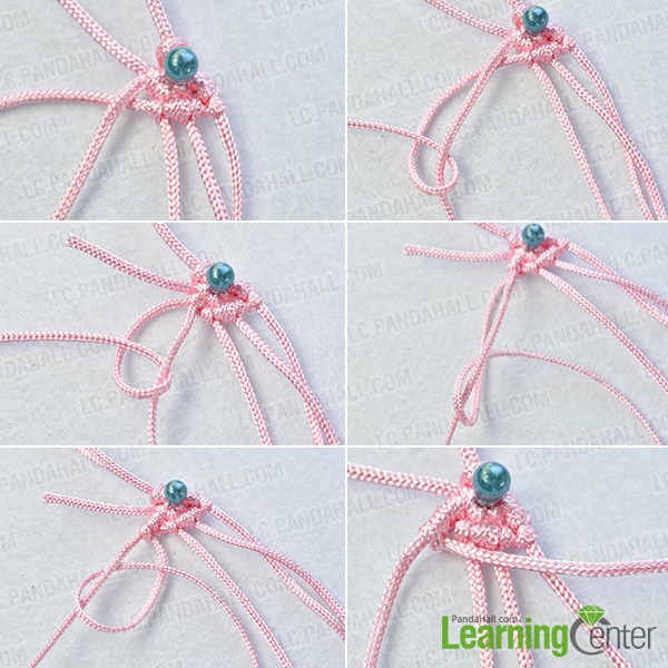 make the third part of the pink butterfly bow friendship bracelet